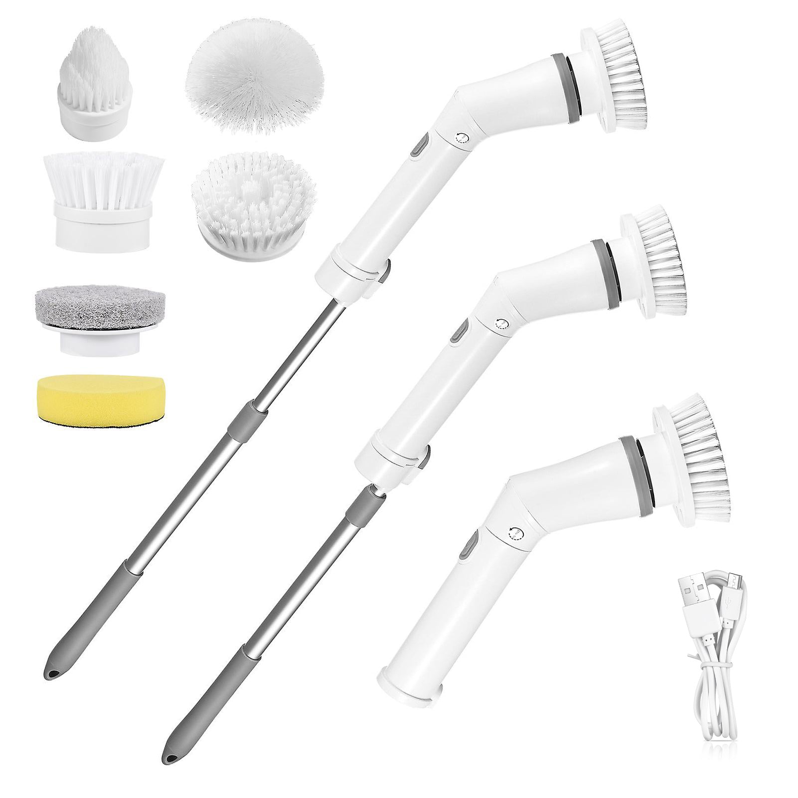 TurboScrub Pro™ Electric Spin Scrubber | 6-Head Extendable Cleaning Brush